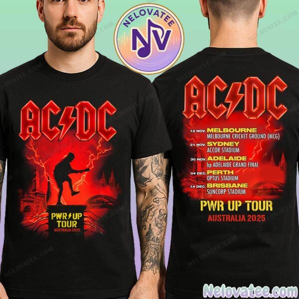 AC DC PWR UP Australia Tour 2025 Event Tee Start In Melbourne On November 12 2025 Two Sided Print Unisex T-Shirt