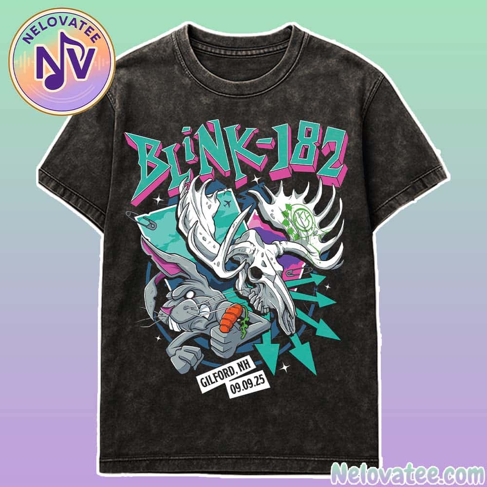 Blink-182 Gilford NH Merch Tee For September 9th Missionary Impossible Tour 2025 At BankNH Pavilion Washed T-Shirt