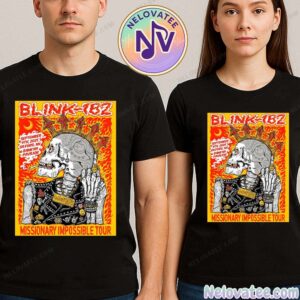 Blink-182 Gilford New Hampshire Missionary Impossible Tour 2025 Official Poster For September 9th At BankNH Pavilion Poster T-Shirt