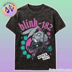 Blink 182 Missionary Impossible Tour 2025 Raleigh North Carolina Collection Tee On September 3 2025 For Coastal Credit Union Music Park At Walnut Creek Washed T-Shirt