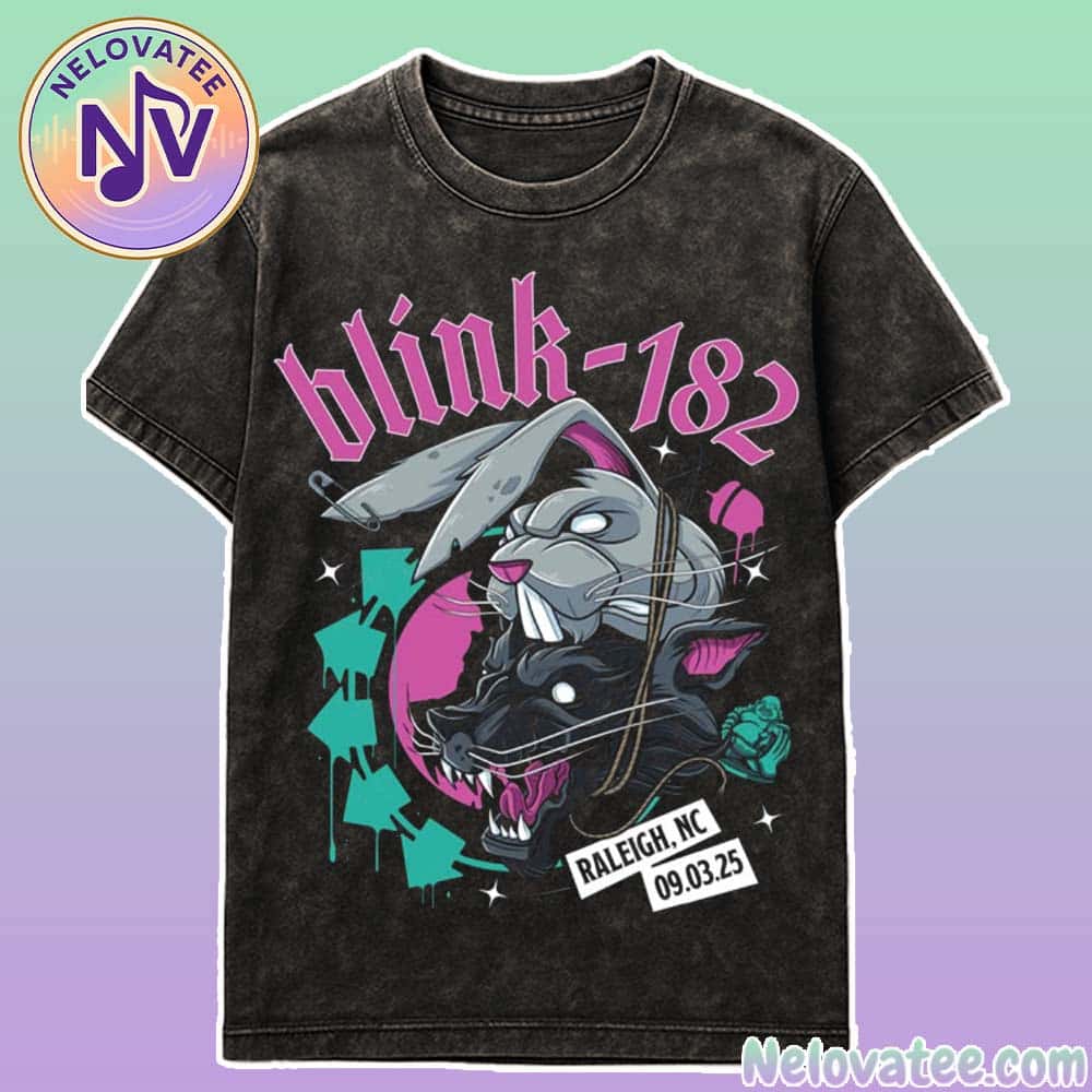 Blink 182 Missionary Impossible Tour 2025 Raleigh North Carolina Collection Tee On September 3 2025 For Coastal Credit Union Music Park At Walnut Creek Washed T-Shirt