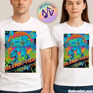 Blink-182 Official Show In Saratoga Springs NY Poster At Broadview Stage at SPAC On September 7th Missionary Impossible Tour 2025 Unisex T-Shirt