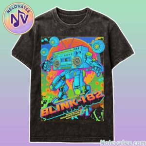 Blink-182 Official Show In Saratoga Springs NY Poster At Broadview Stage at SPAC On September 7th Missionary Impossible Tour 2025 Washed T-Shirt