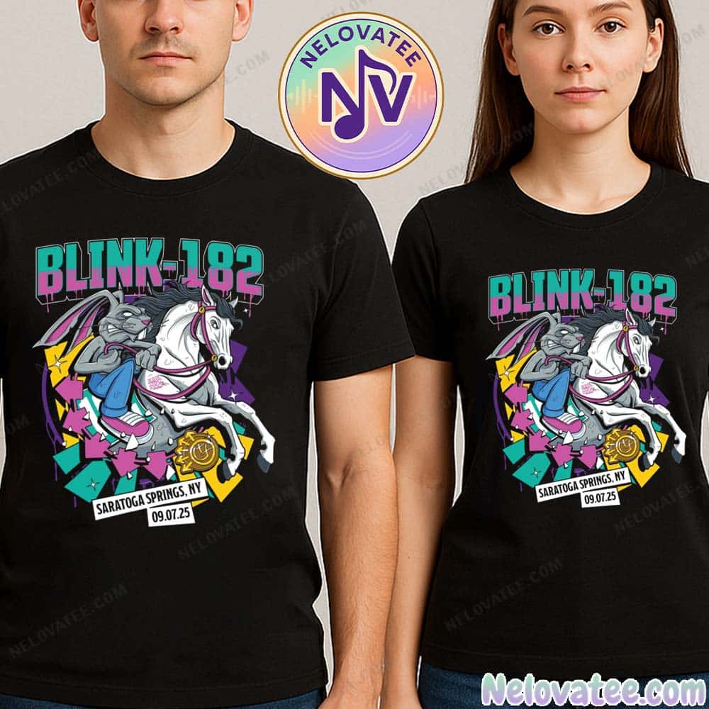 Blink-182 Saratoga Springs NY Event Tee For Broadview Stage at SPAC On September 7th Missionary Impossible Tour 2025 T-Shirt Blink-182 Saratoga Springs NY Event Tee For Broadview Stage at SPAC On September 7th Missionary Impossible Tour 2025 T-Shirt