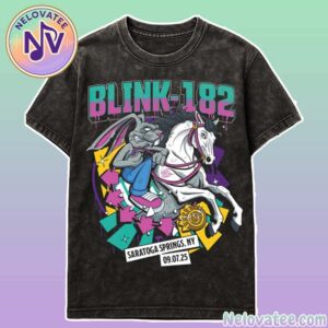 Blink-182 Saratoga Springs NY Event Tee For Broadview Stage at SPAC On September 7th Missionary Impossible Tour 2025 Washed T-Shirt