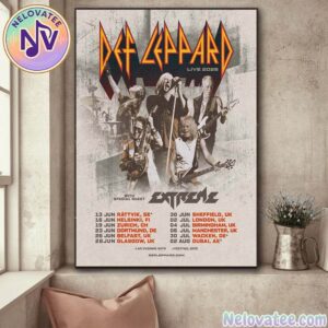 Def Leppard UK And Europe Summer Tour 2026 Dates List With Special Guest Extreme Home Decor Poster Canvas