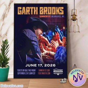 Garth Brooks Milwaukee WI Summerfest 2026 At The American Family Insurance Amphitheater On June 17 2026 Home Decor Poster Canvas