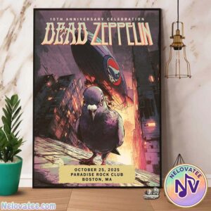 Pigeons Playing Ping Pong 10 Years Of Dead Zeppelin In Boston MA On October 25 2025 At Paradise Rock Club Home Decor Poster Canvas