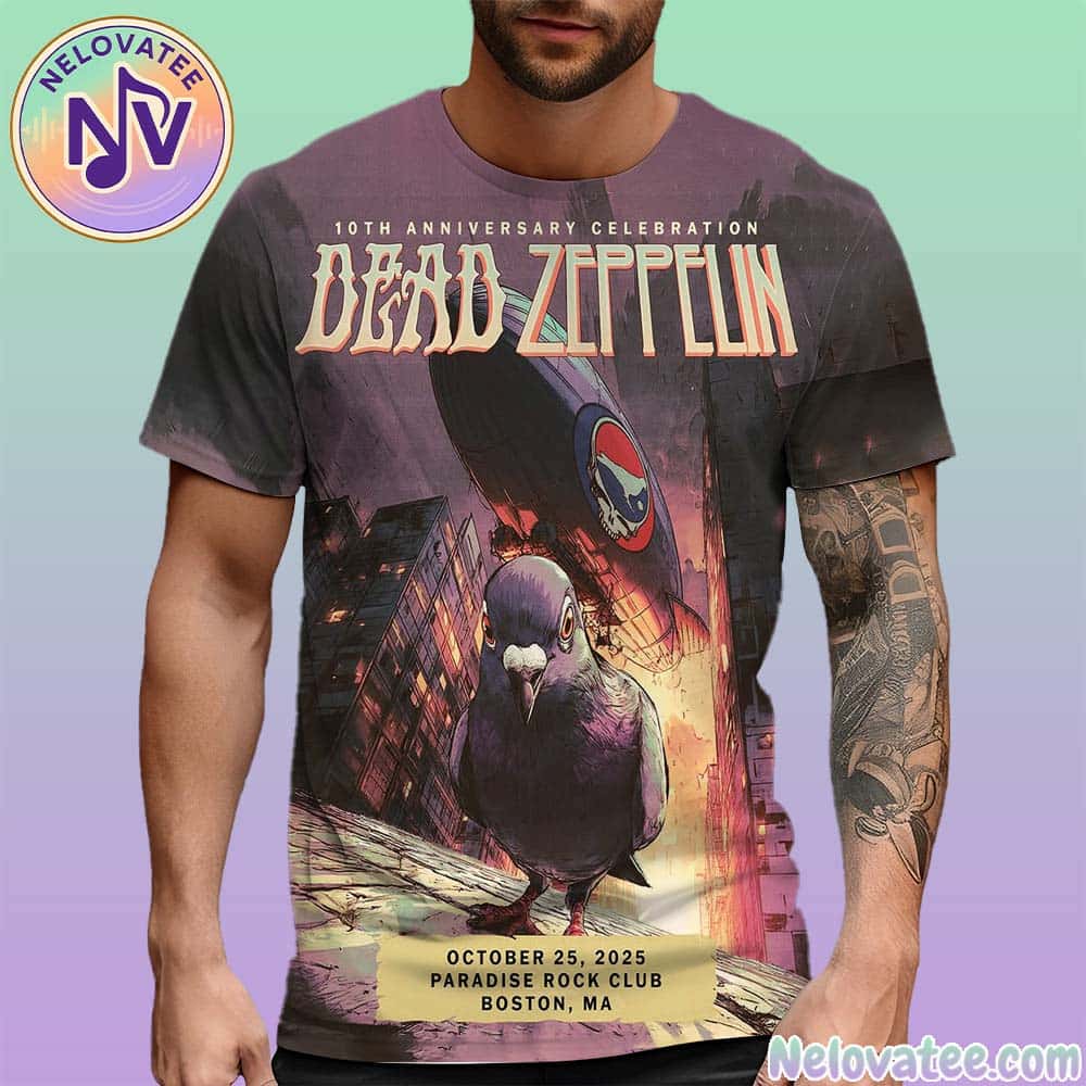 Pigeons Playing Ping Pong 10 Years Of Dead Zeppelin In Boston MA On October 25 2025 At Paradise Rock Club Poster All Over Print Shirt