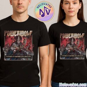 Powerwolf Blood Moon Total Lunar Eclipse With Dragonforce Poster 7 September North American Tour 2025 Unisex T-Shirt