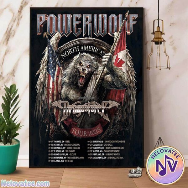 Powerwolf North American Tour 2025 Dates List For September And November With Dragonforce Home Decor Poster Canvas
