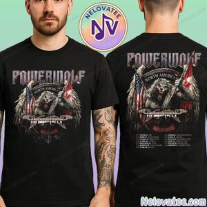 Powerwolf North American Tour 2025 Dates List For September And November With Dragonforce Two Sided Print T-Shirt