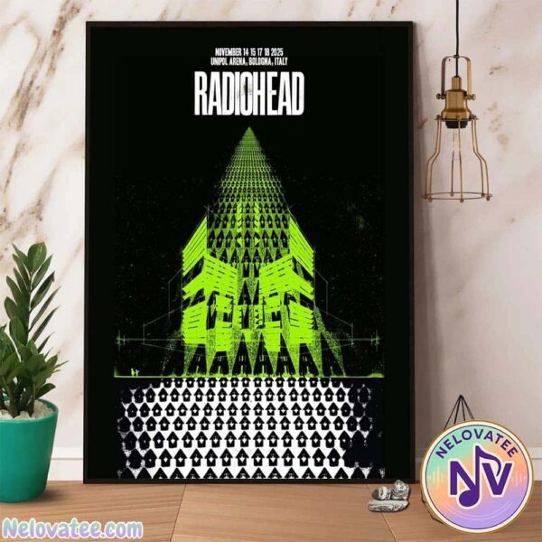 Radiohead Bologna Italy Poster For November 14th 15th 17th And 18th Europe Tour 2025 At Unipol Arena Home Decor Poster Canvas