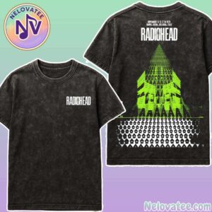 Radiohead Bologna Italy Poster For November 14th 15th 17th And 18th Europe Tour 2025 At Unipol Arena Two Sided Print Washed T-Shirt
