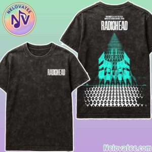 Radiohead Madrid Spain Poster For November 4th 5th 7th And 8th Europe Tour 2025 At Movistar Arena Two Sided Print Washed T-Shirt