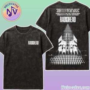 Radiohead Show Poster Europe In November And December Full Tour 2025 Black Washed T-Shirt