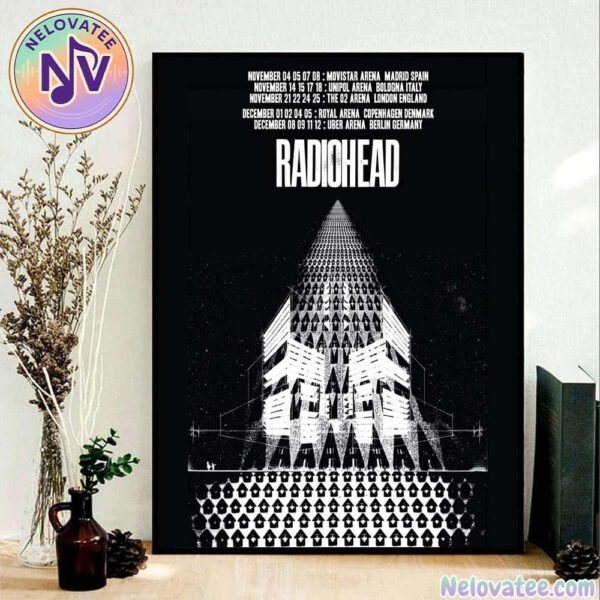 Radiohead Show Poster Europe In November And December Full Tour 2025 Home Decor Poster Canvas