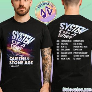 System Of A Down Europe UK Summer Tour 2026 Cities List Kicks Off In Sweden On June 29 2026 Two Sided Print Unisex T-Shirt