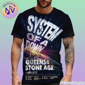 System Of A Down Europe UK Summer Tour 2026 Dates List With Queens of the Stone Age And Acid bath All Over Print T-Shirt