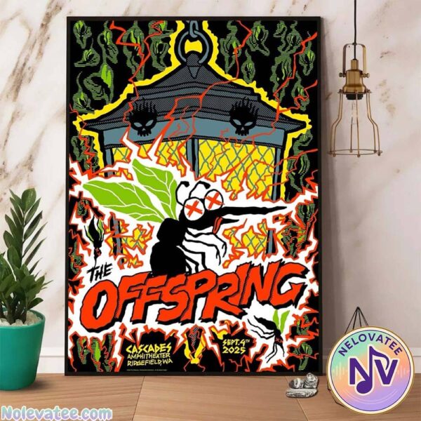 The Offspring Ridgefield Poster For Washington At Cascades Amphitheater in Ridgefield On September 4th 2025 Home Decor Poster Canvas