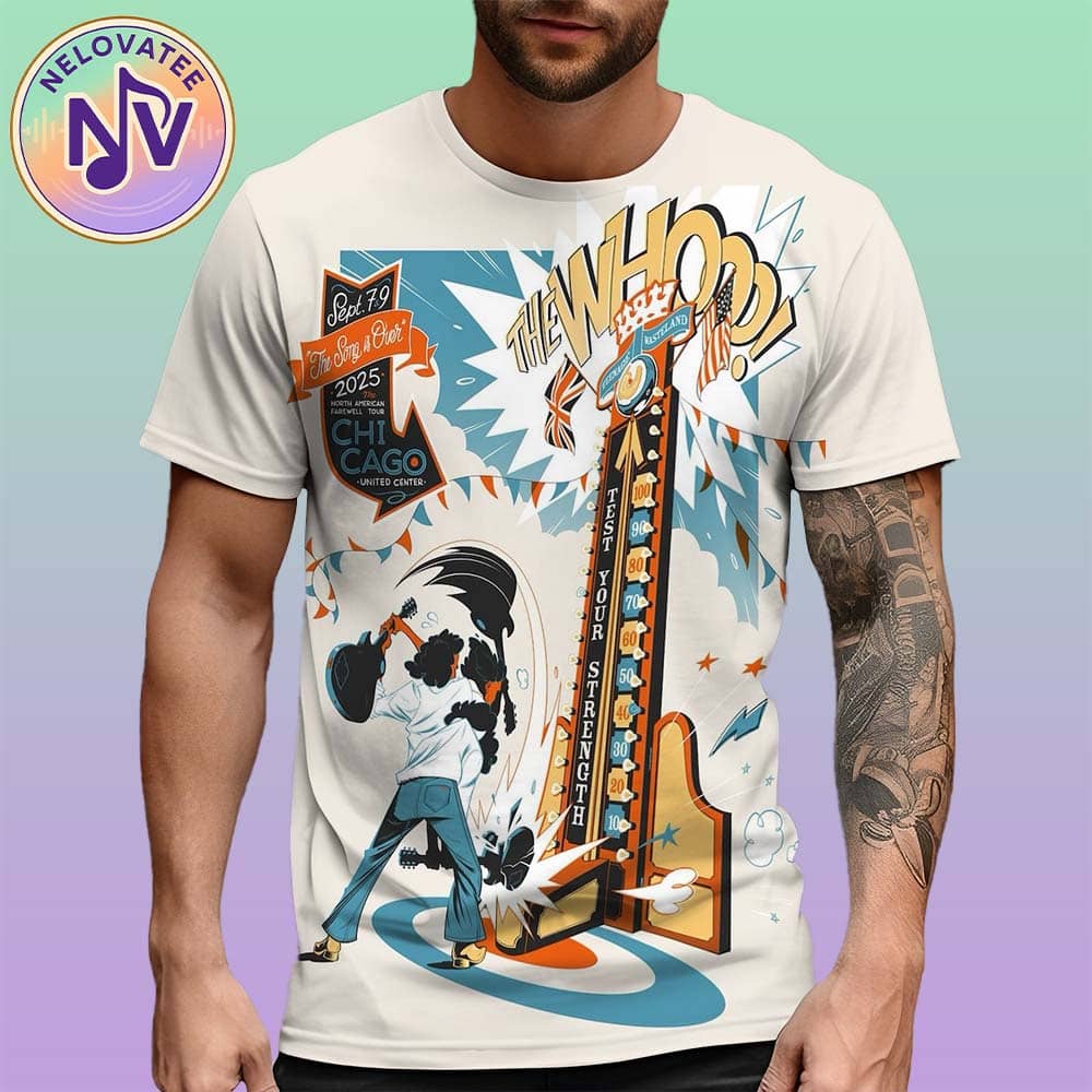 The Who Limited Edition Chicago IL 2025 Poster On September 7 And 9 The Song Is Over North American Farewell Tour 2025 All Over Print Shirt The Who Limited Edition Chicago IL 2025 Poster On September 7 And 9 The Song Is Over North American Farewell Tour 2025 All Over Print Shirt