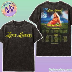 Zara Larsson Midnight Sun Tour 2025-2026 Kiccks Off In Munich GE On October 28 2025 Black Washed T-Shirt